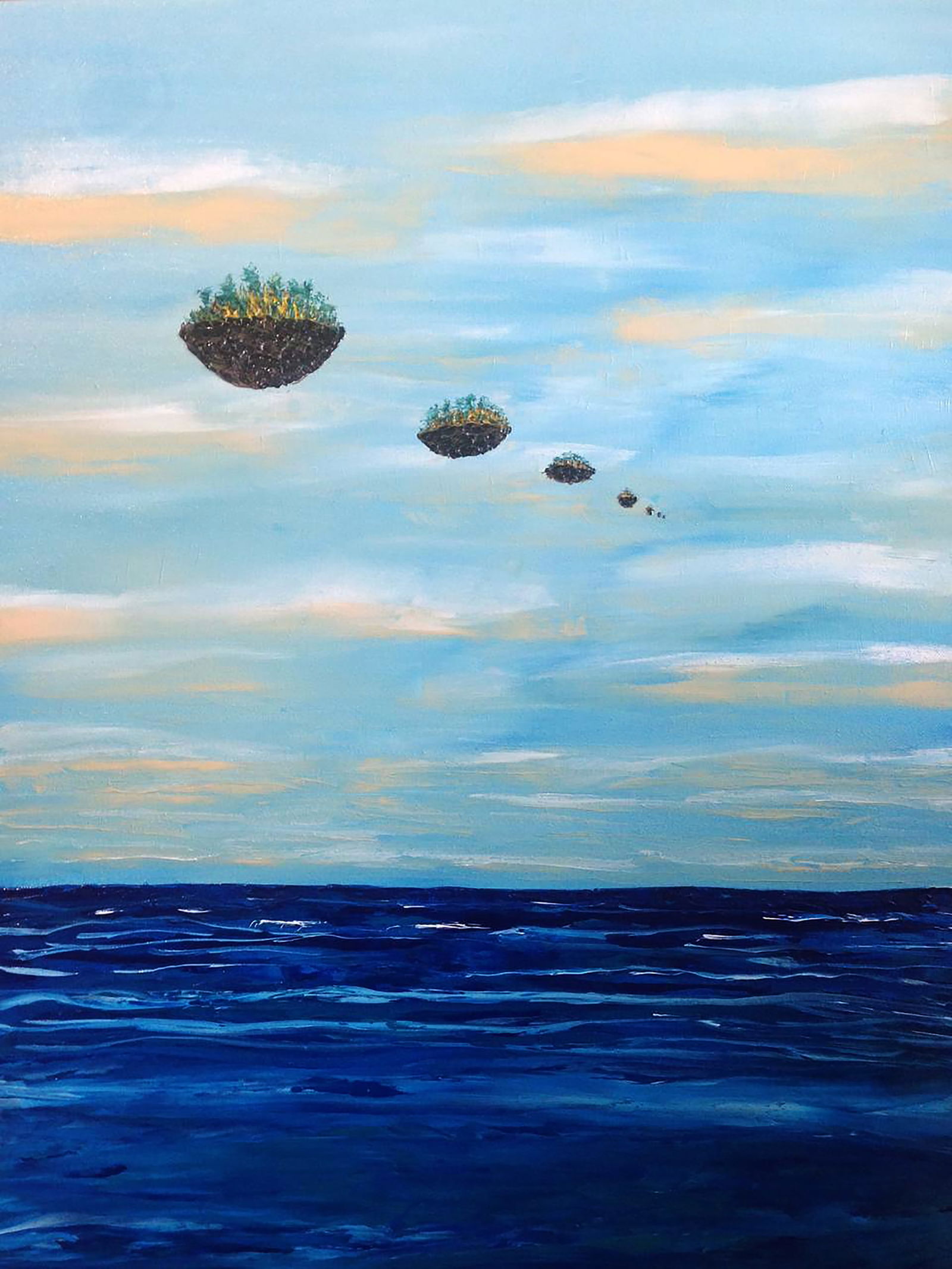 Oil painting Flying islands Andriy Klishyn: Title: Oil painting Flying islands Andriy Klishyn Description: 56KLISH Painter: Andriy Klishyn Size: 80x60 cm/31.49x23.62 inches Components: oil, canvas Original painting CONDITION: excellent ARTIST: