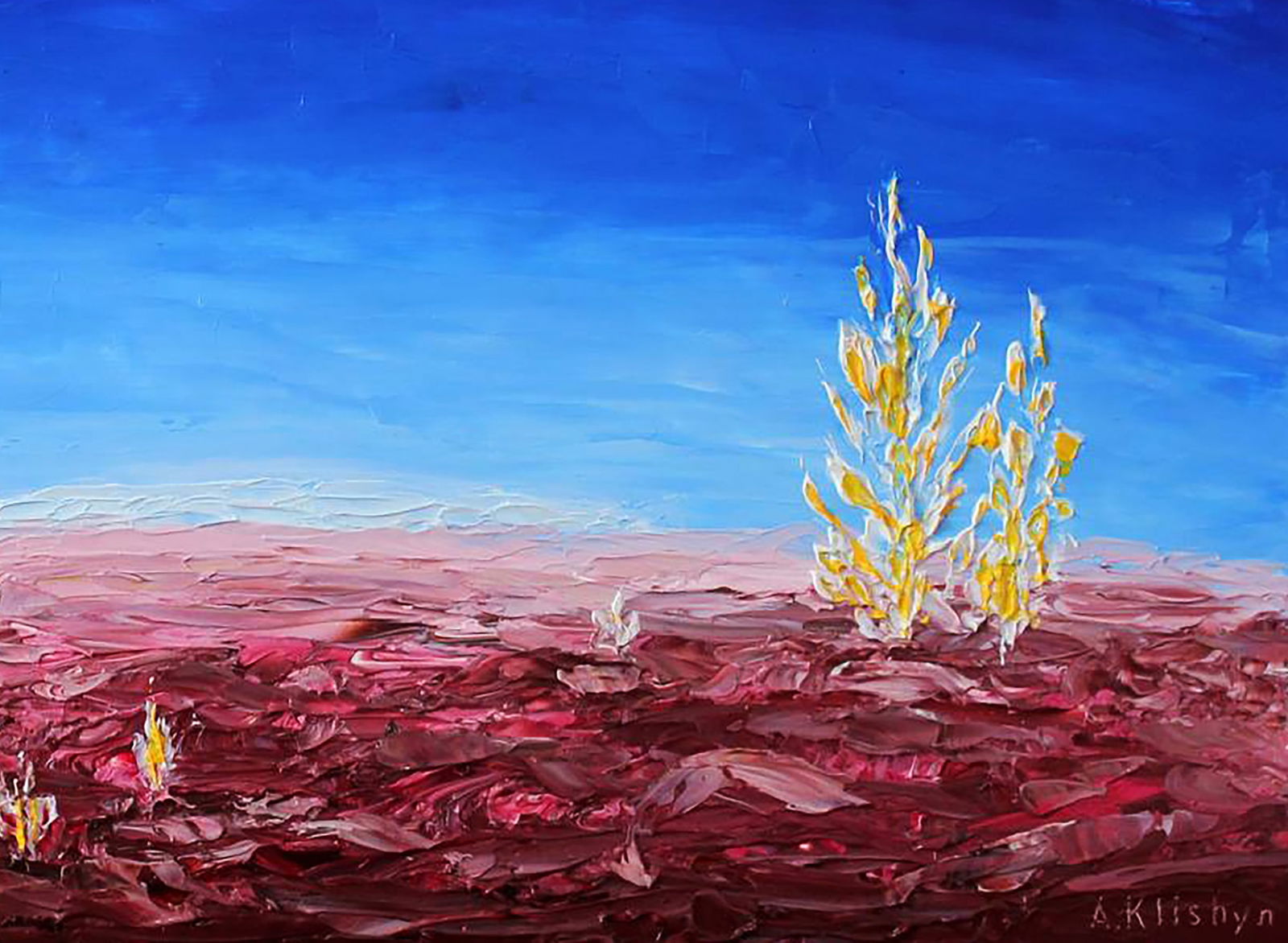 Oil painting White ahgae landscape Andriy Klishyn - 5