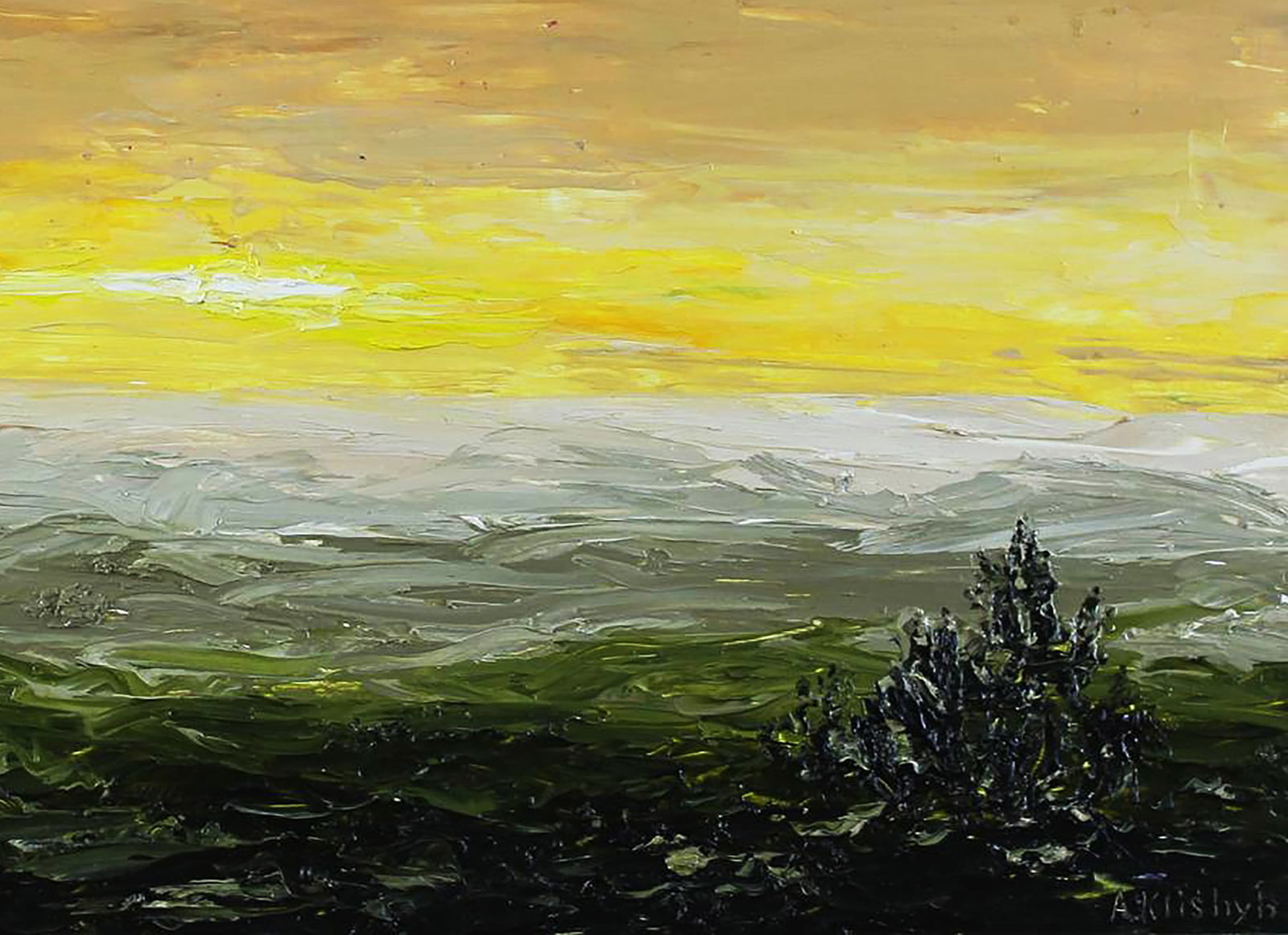 Oil painting Beige landscape Andriy Klishyn - 5