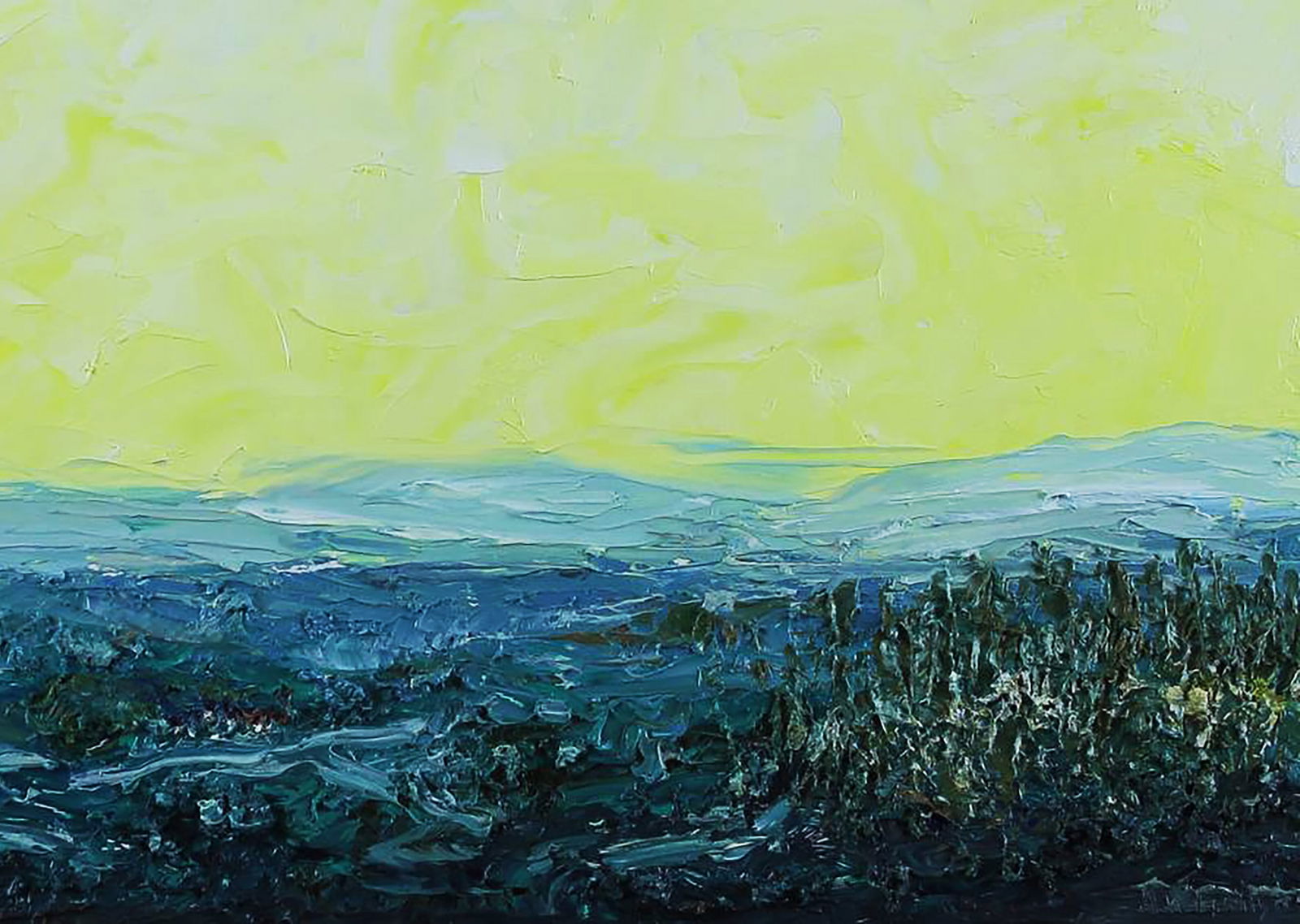 Oil painting Yellow landscape Andriy Klishyn - 5