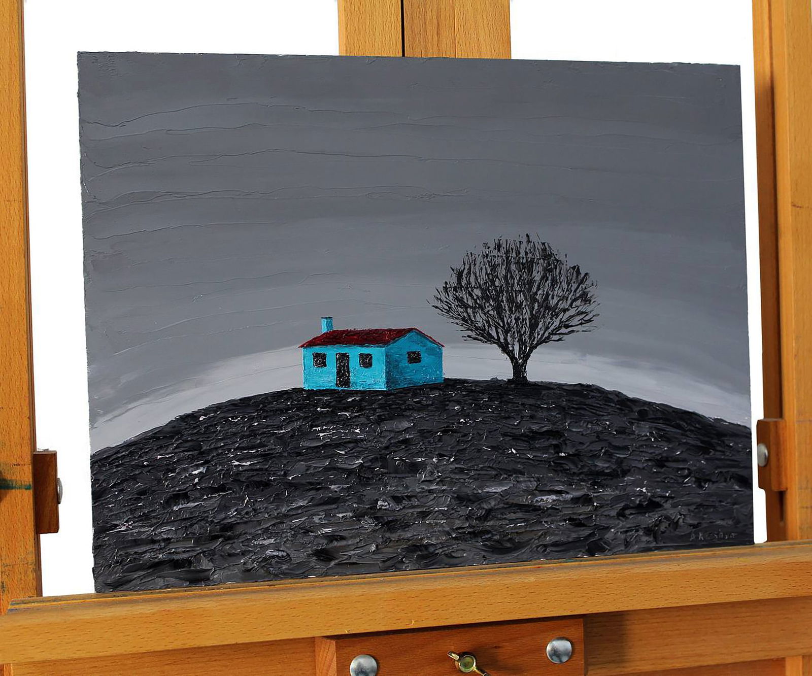 Oil painting House on the hill Andriy Klishyn - 6