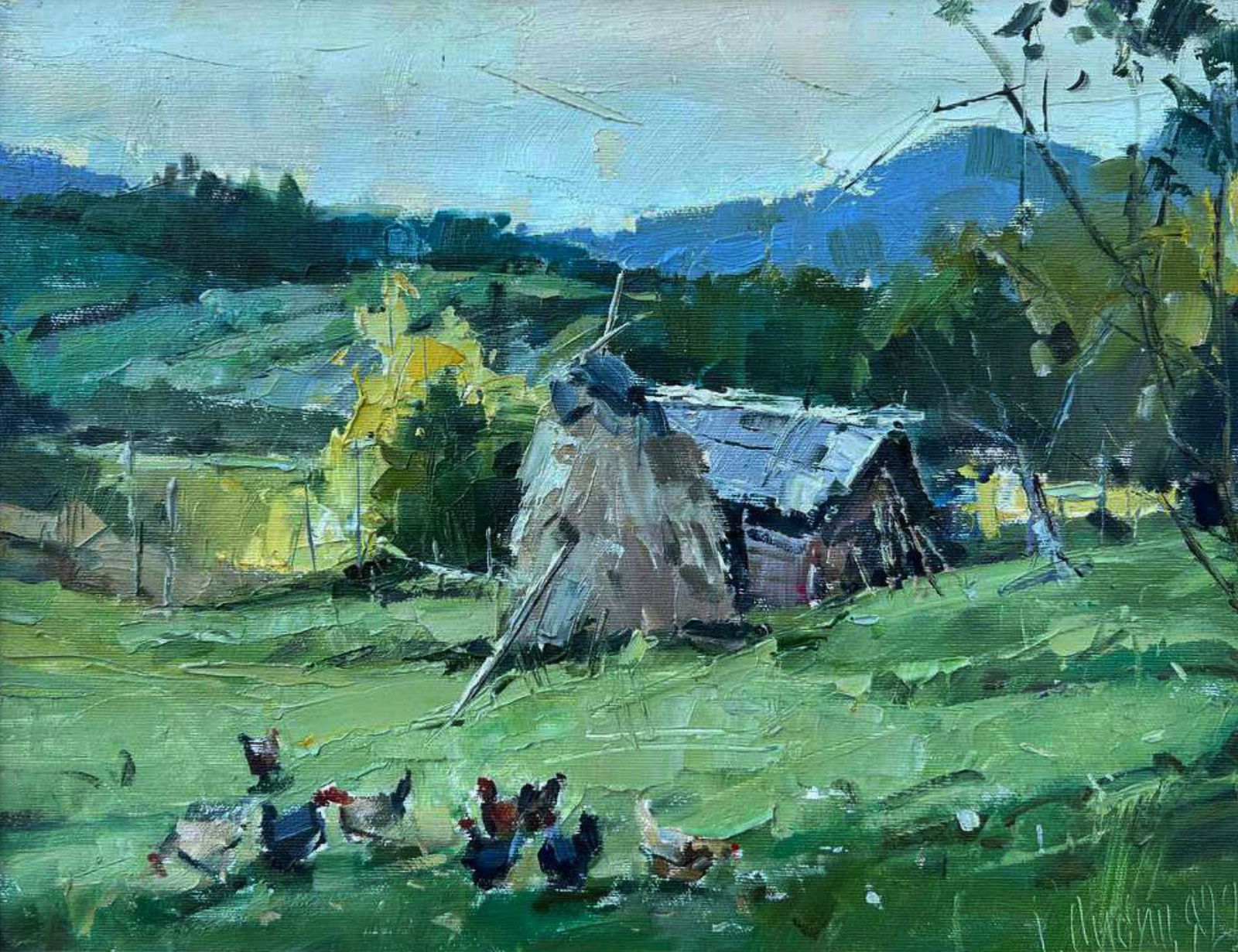 Oil painting Mountain courtyard Igor Lysytsya - 2