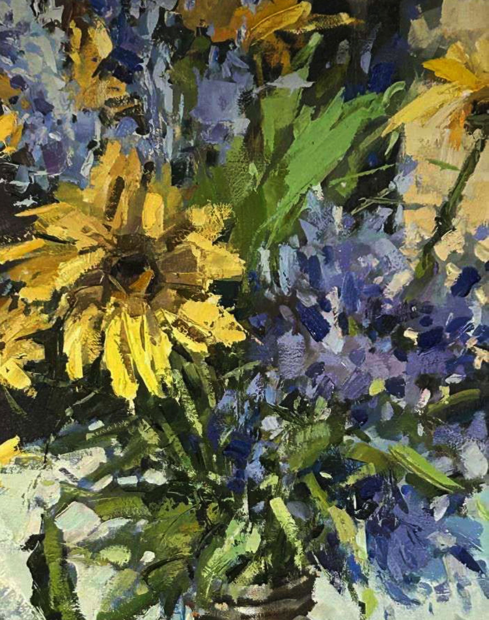 Oil painting Yellow and blue bouquet Igor Lysytsya - 3