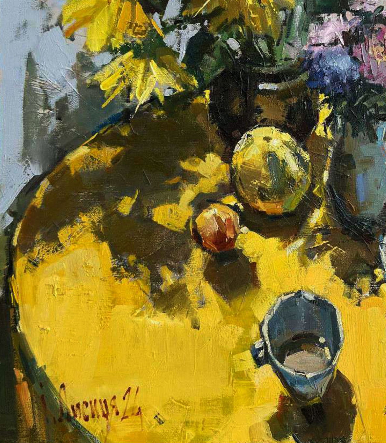 Oil painting Yellow still life Igor Lysytsya - 4