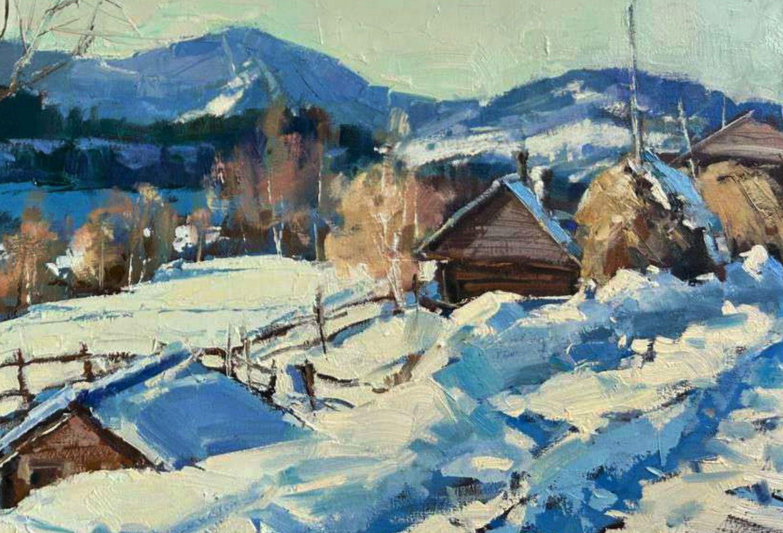 Oil painting Winter in the mountains Igor Lysytsya - 5