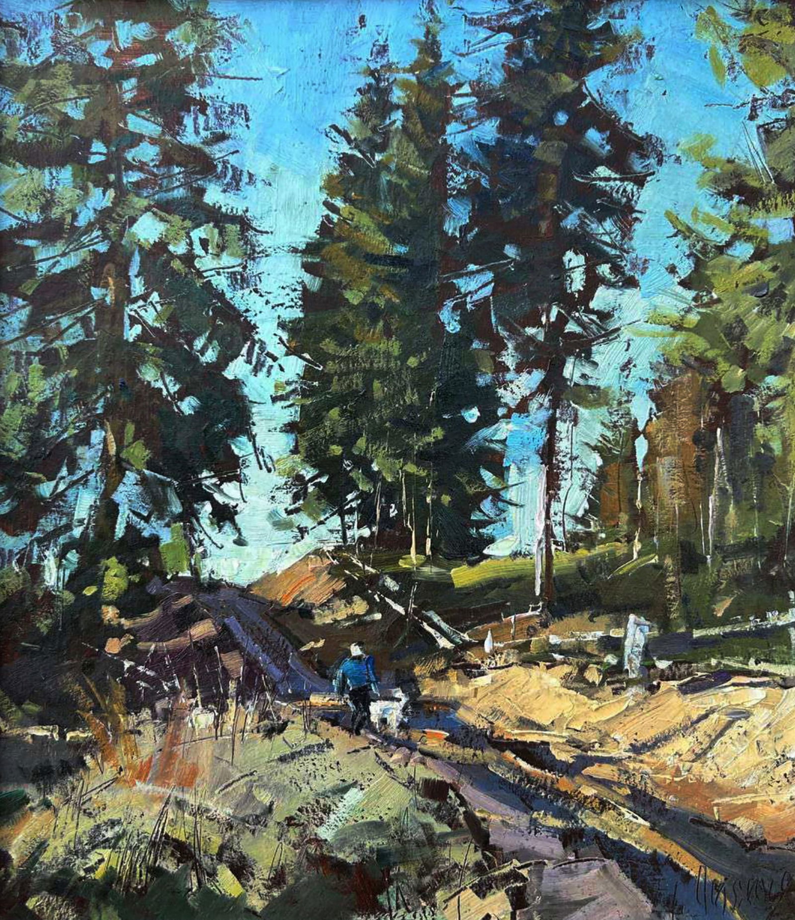 Oil painting On a walk in the forest Igor Lysytsya - 2
