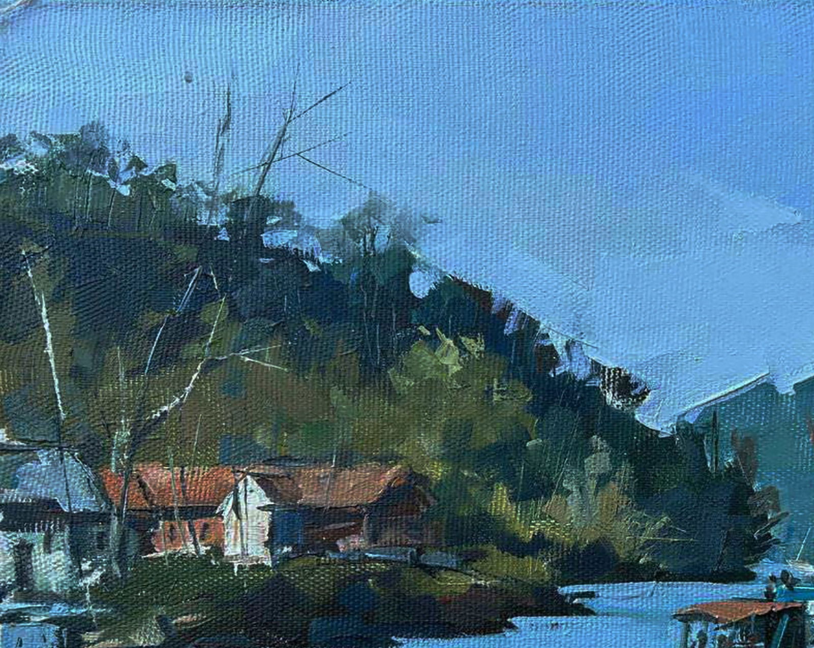 Oil painting China blue lake Igor Lysytsya - 4