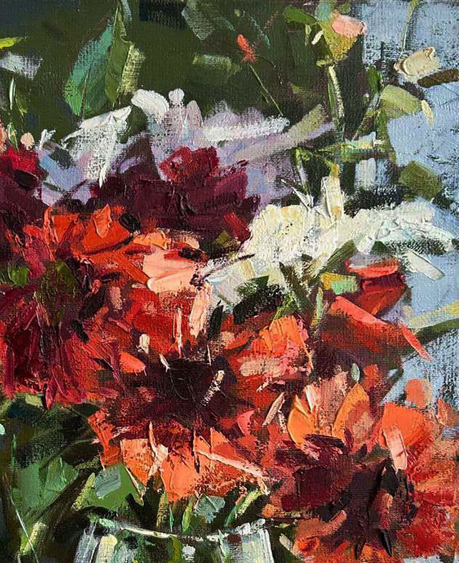 Oil painting Autumn bouquet flowers Igor Lysytsya - 5