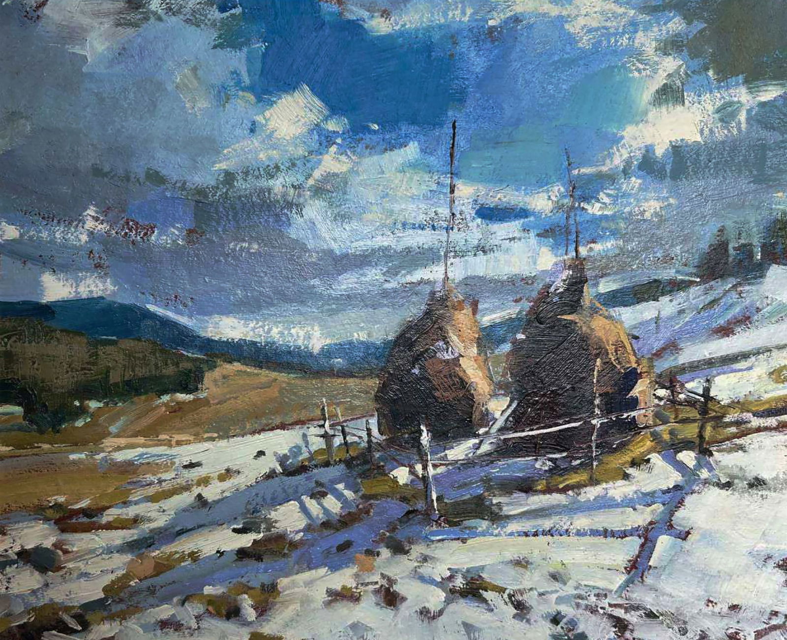 Oil painting First mountain snow Igor Lysytsya - 2