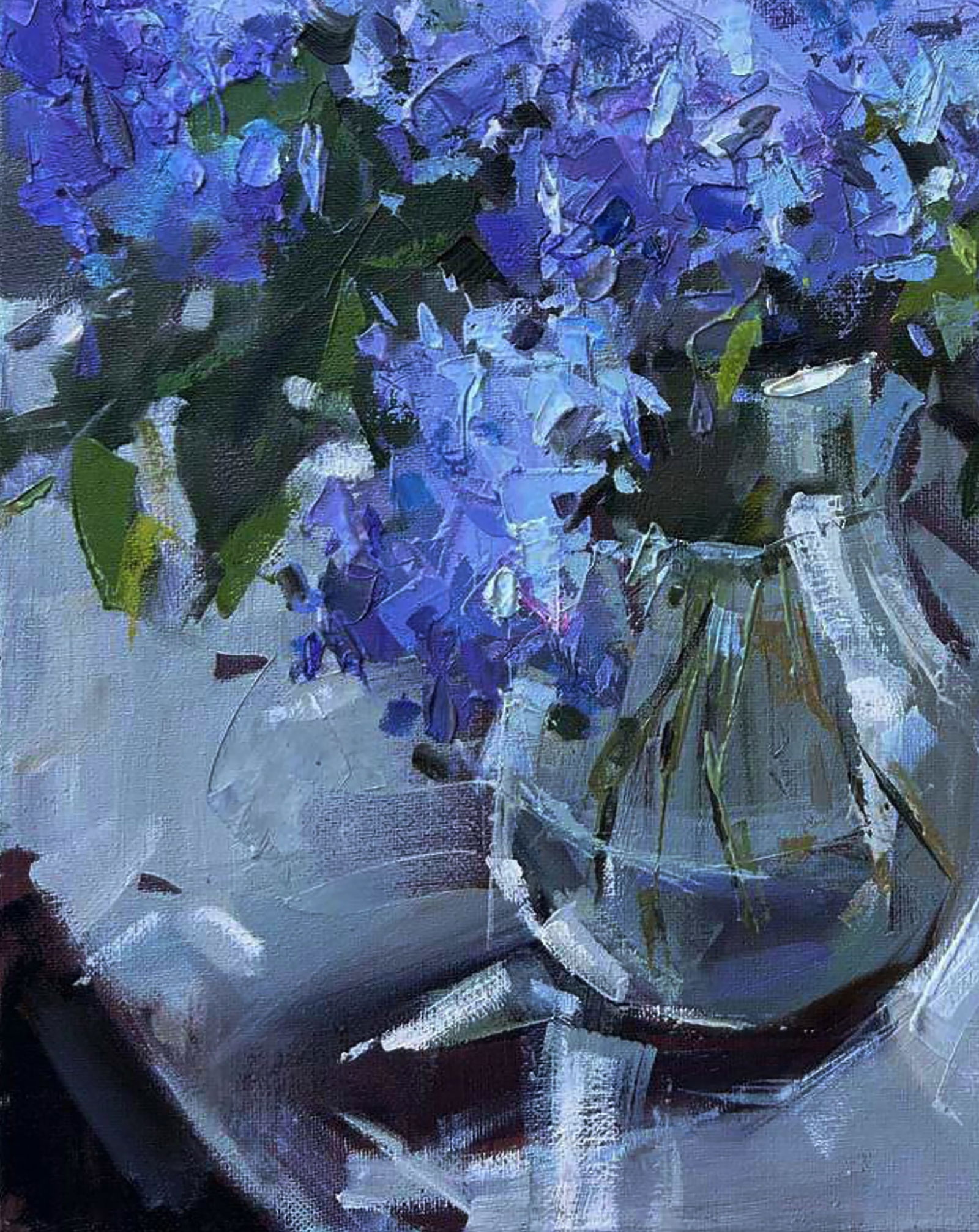 Oil painting Blue lilac bouquet Igor Lysytsya - 3