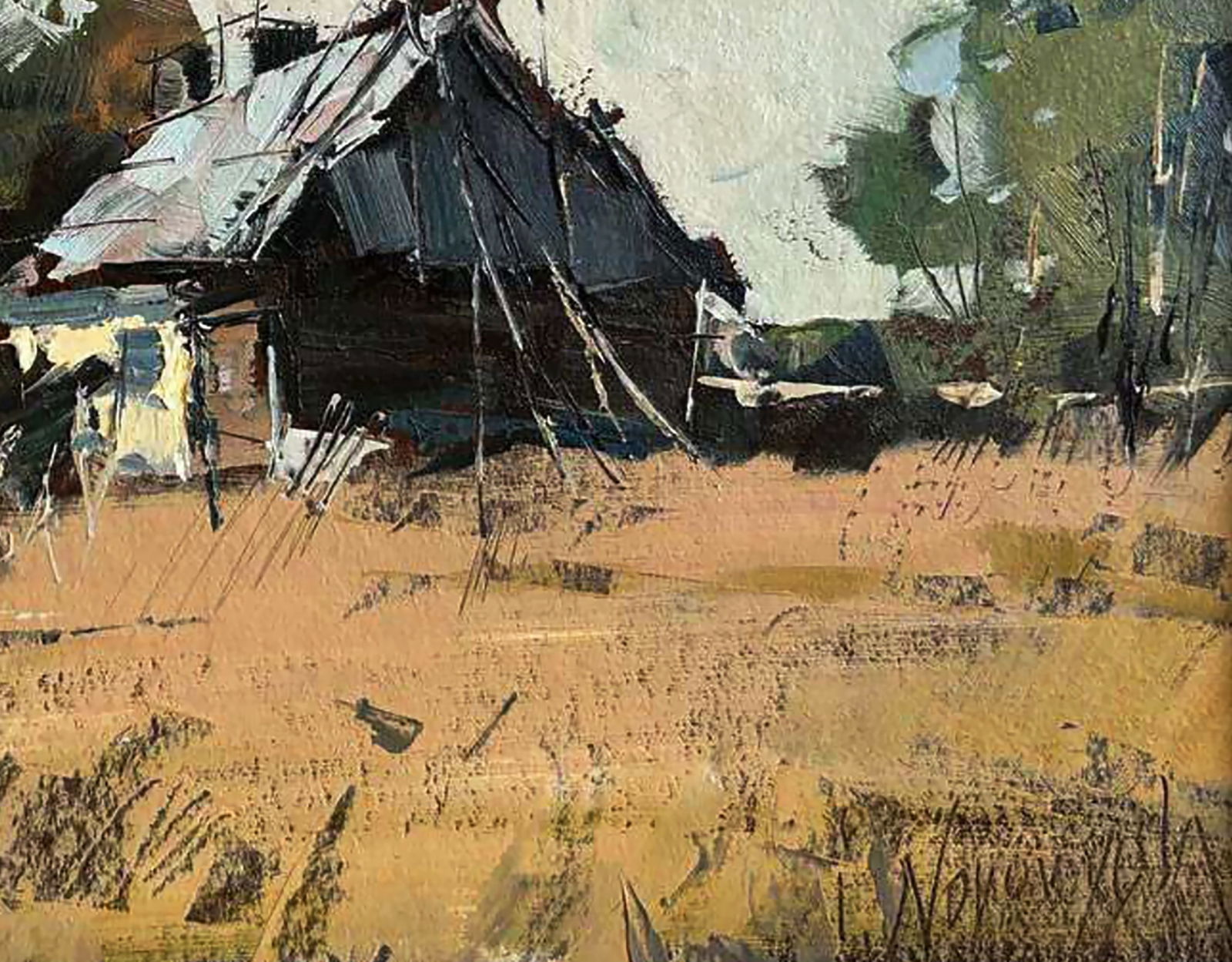 Oil painting Old gloomy farm Igor Lysytsya - 3