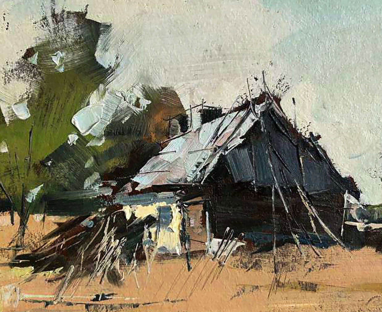 Oil painting Old gloomy farm Igor Lysytsya - 7