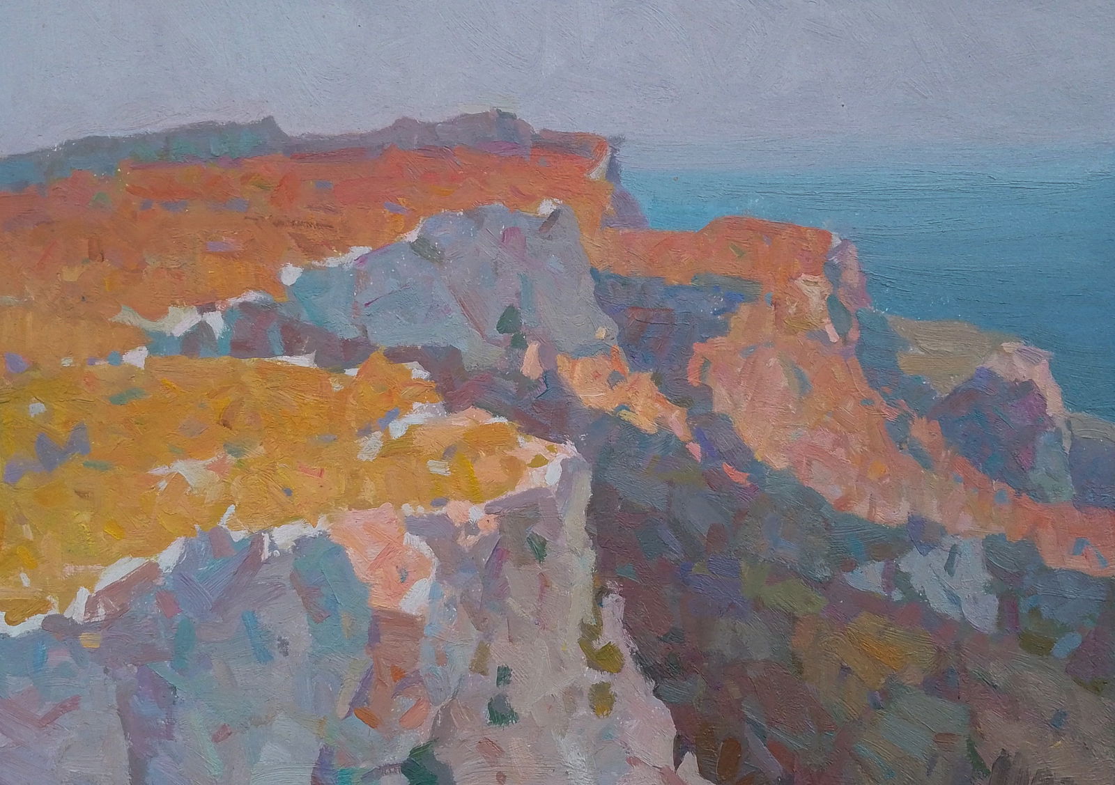 Oil painting Autumn in the mountains Igor Tuzhikov: Title: Oil painting Autumn in the mountains Igor Tuzhikov Description: 14TUZHIK Painter: Igor Tuzhikov Size: 25x35 cm/9.84x13.77 inches Components: oil, cardboard Original painting CONDITION: excellen