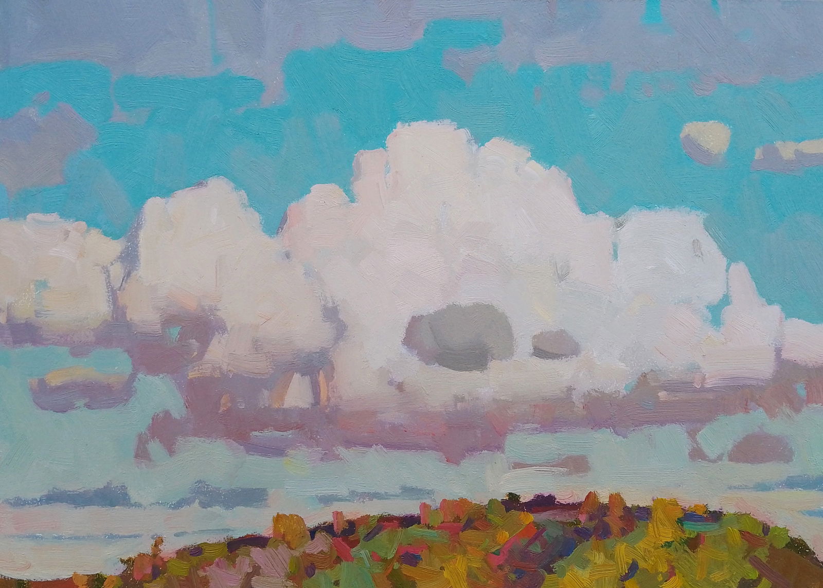 Oil painting Clouds covered the sky in the evening Igor Tuzhikov (1 of 6)