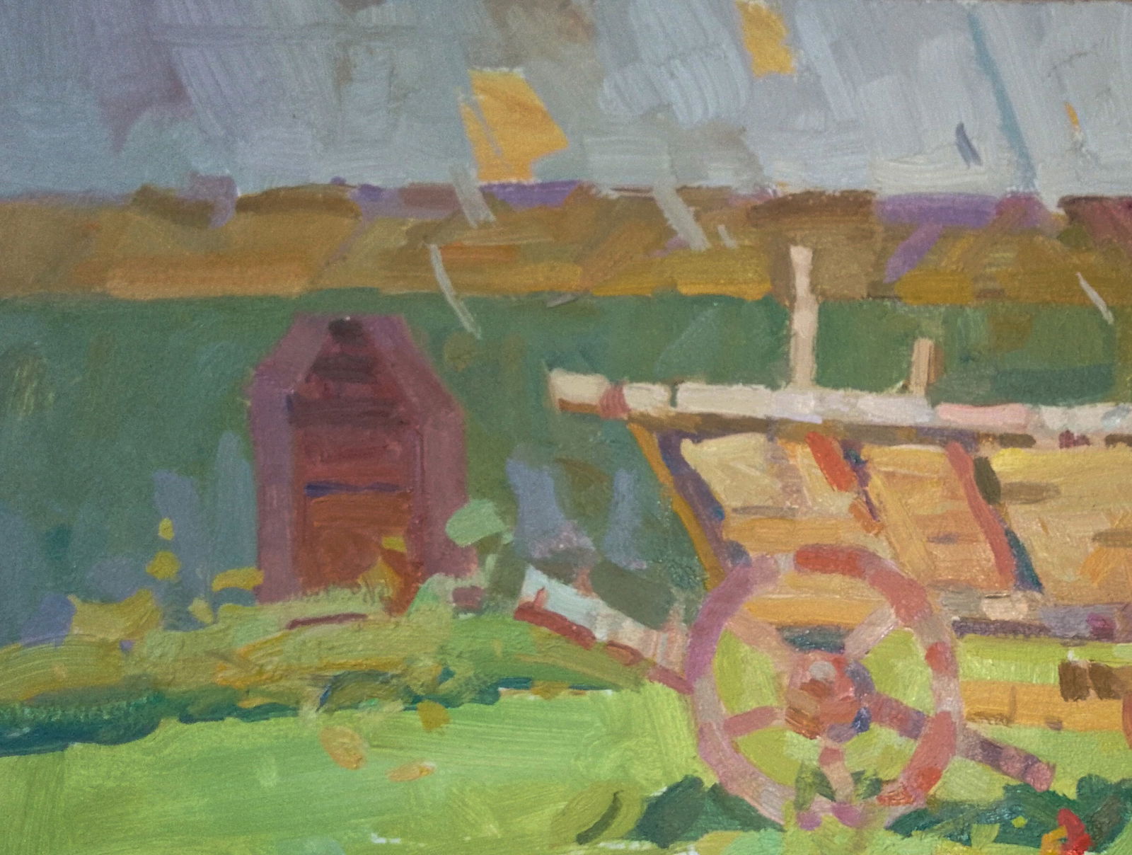 Oil painting In the village yard Igor Tuzhikov - 4