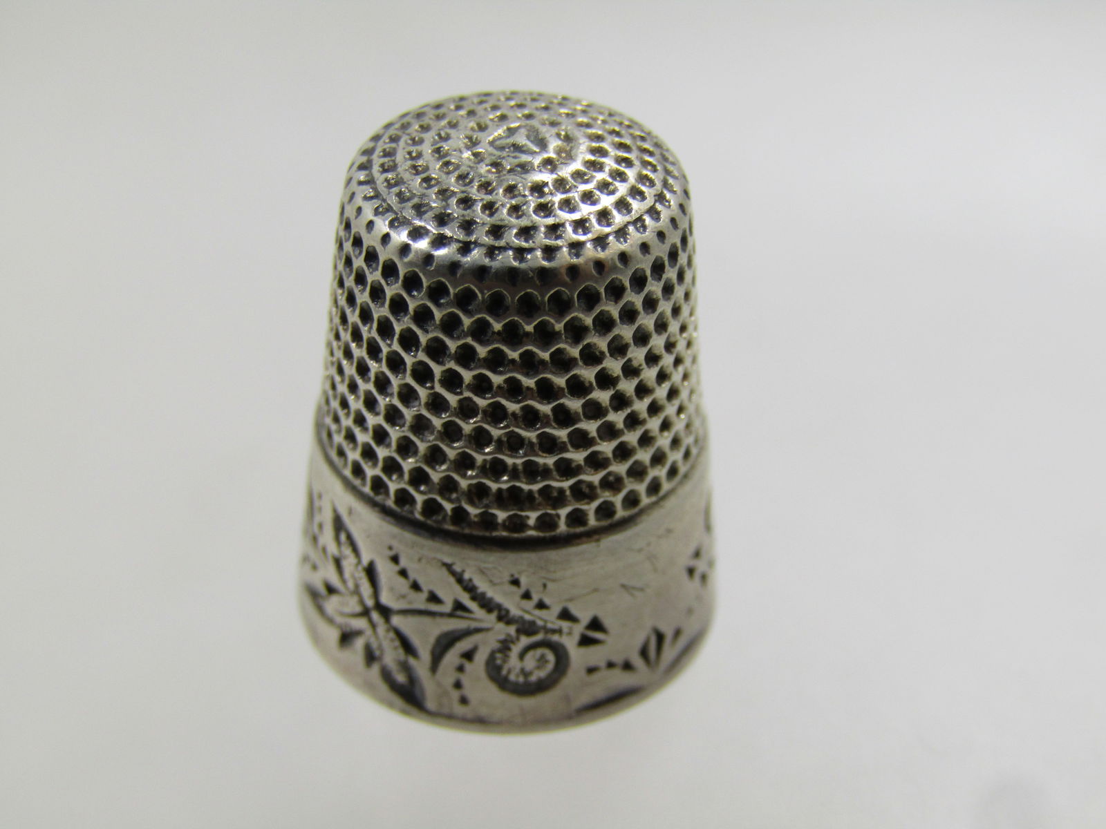 Vintage Sterling Thimble, Size, 9 , Signed, 1800's-1920's - 6