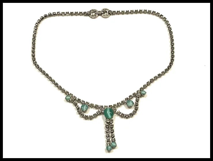Vintage Rhinestone Statement Necklace - 2