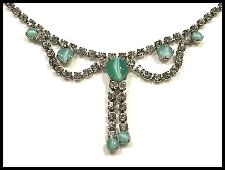 Vintage Rhinestone Statement Necklace - 3