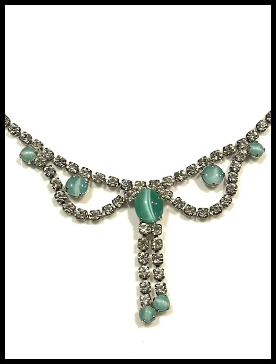 Vintage Rhinestone Statement Necklace - 4