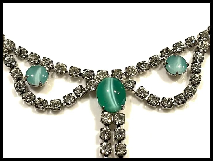 Vintage Rhinestone Statement Necklace - 5