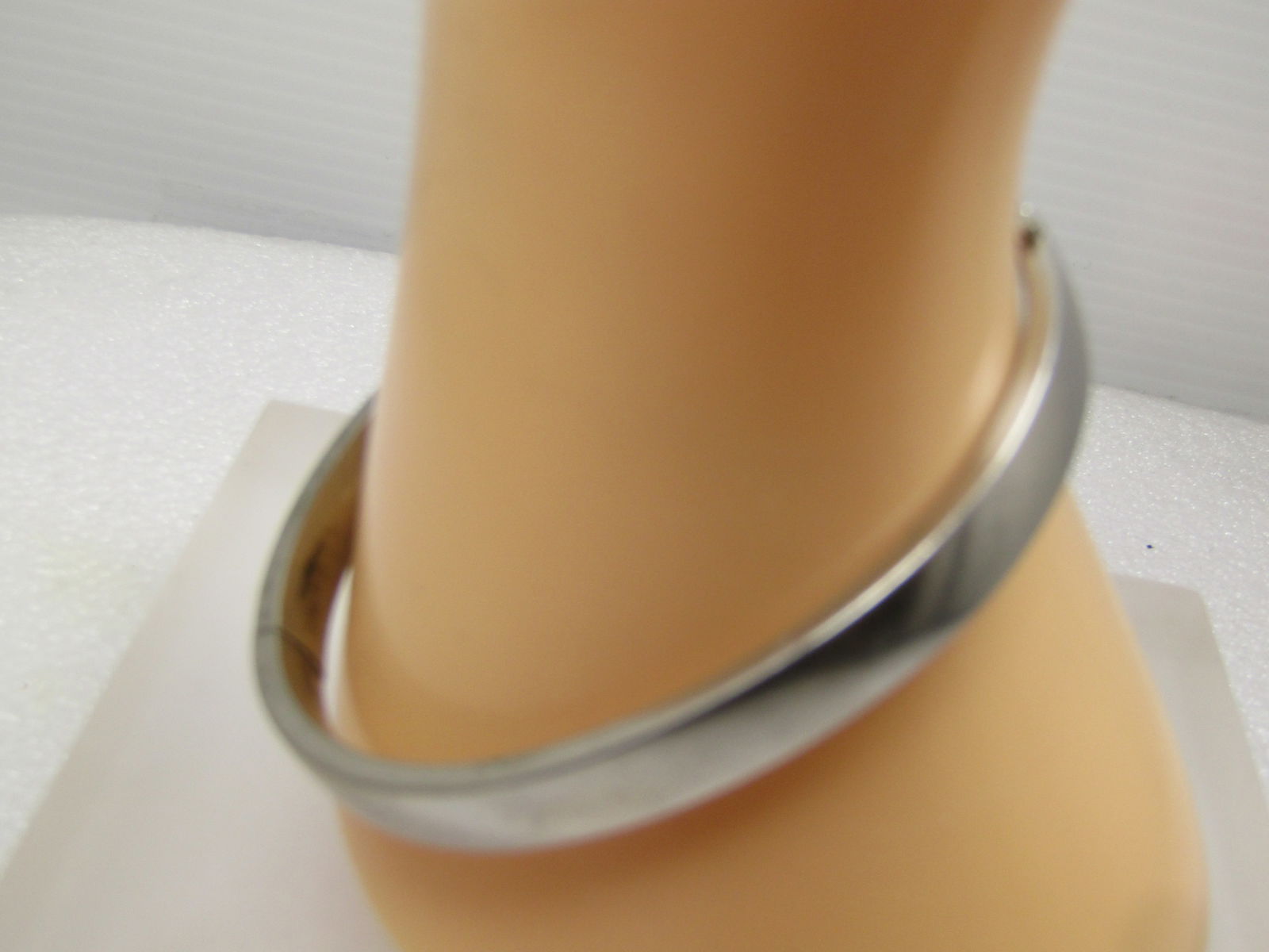 Vintage Sterling Floral Scrolled Hinged Bangle Bracelet, 7", 1950's-1960's, Signed - 4