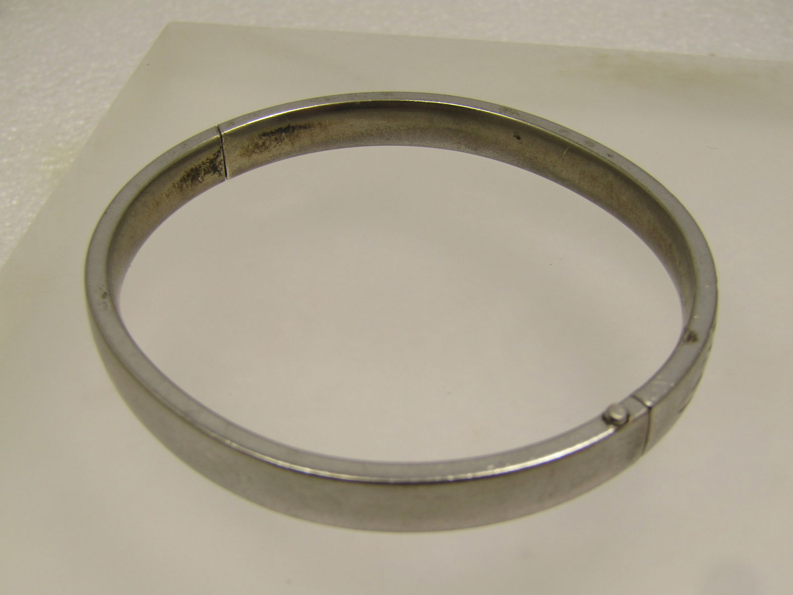 Vintage Sterling Floral Scrolled Hinged Bangle Bracelet, 7", 1950's-1960's, Signed - 6