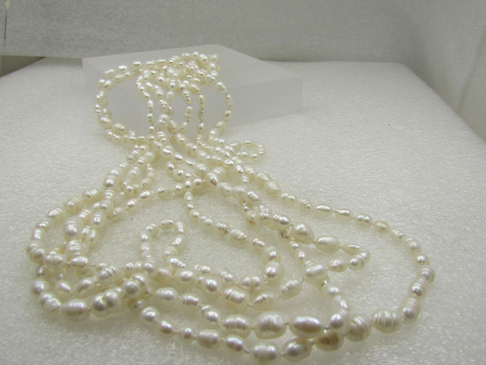 Freshwater Knotted Pearl Necklace, 96" - 3