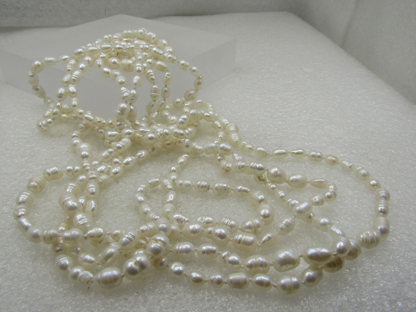 Freshwater Knotted Pearl Necklace, 96" - 4