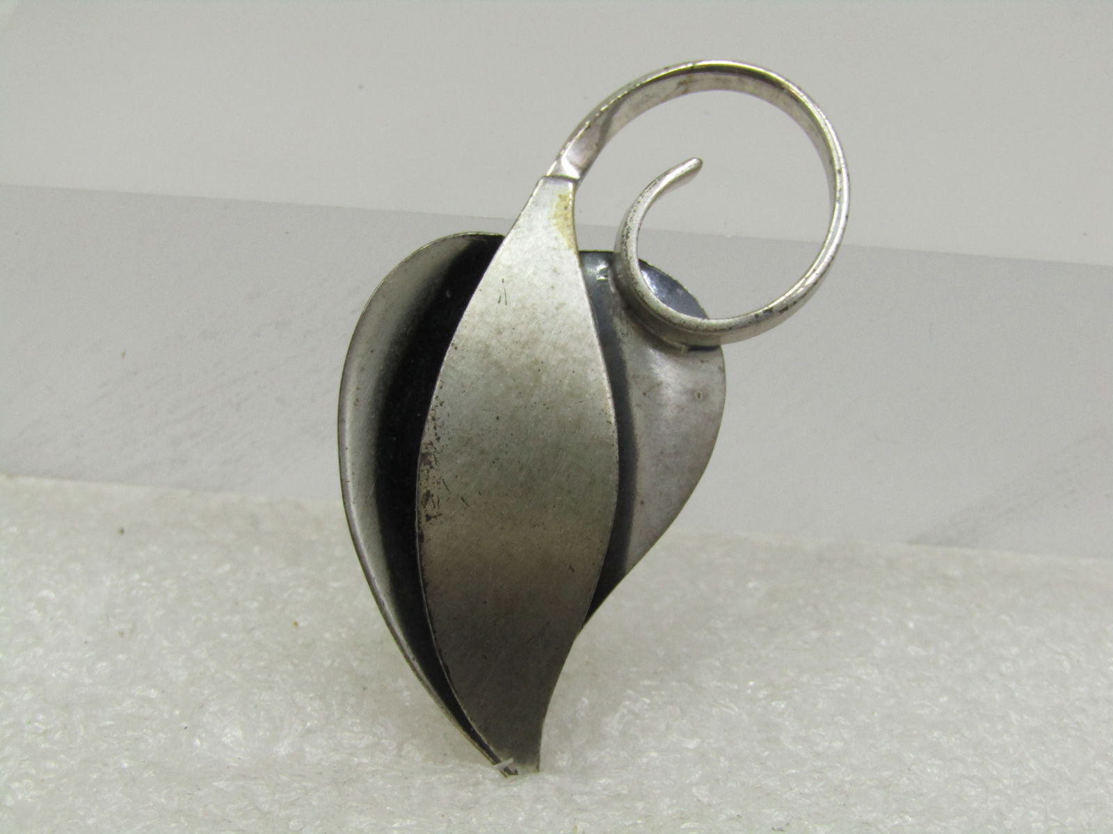 Vintage Sterling Jewelart Leaf Brooch, Mid-Century, 2" - 3