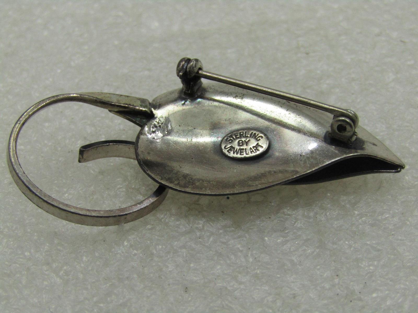 Vintage Sterling Jewelart Leaf Brooch, Mid-Century, 2" - 5