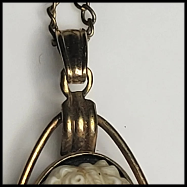 Vintage Gold Filled Van Dell Cameo Necklace - 5