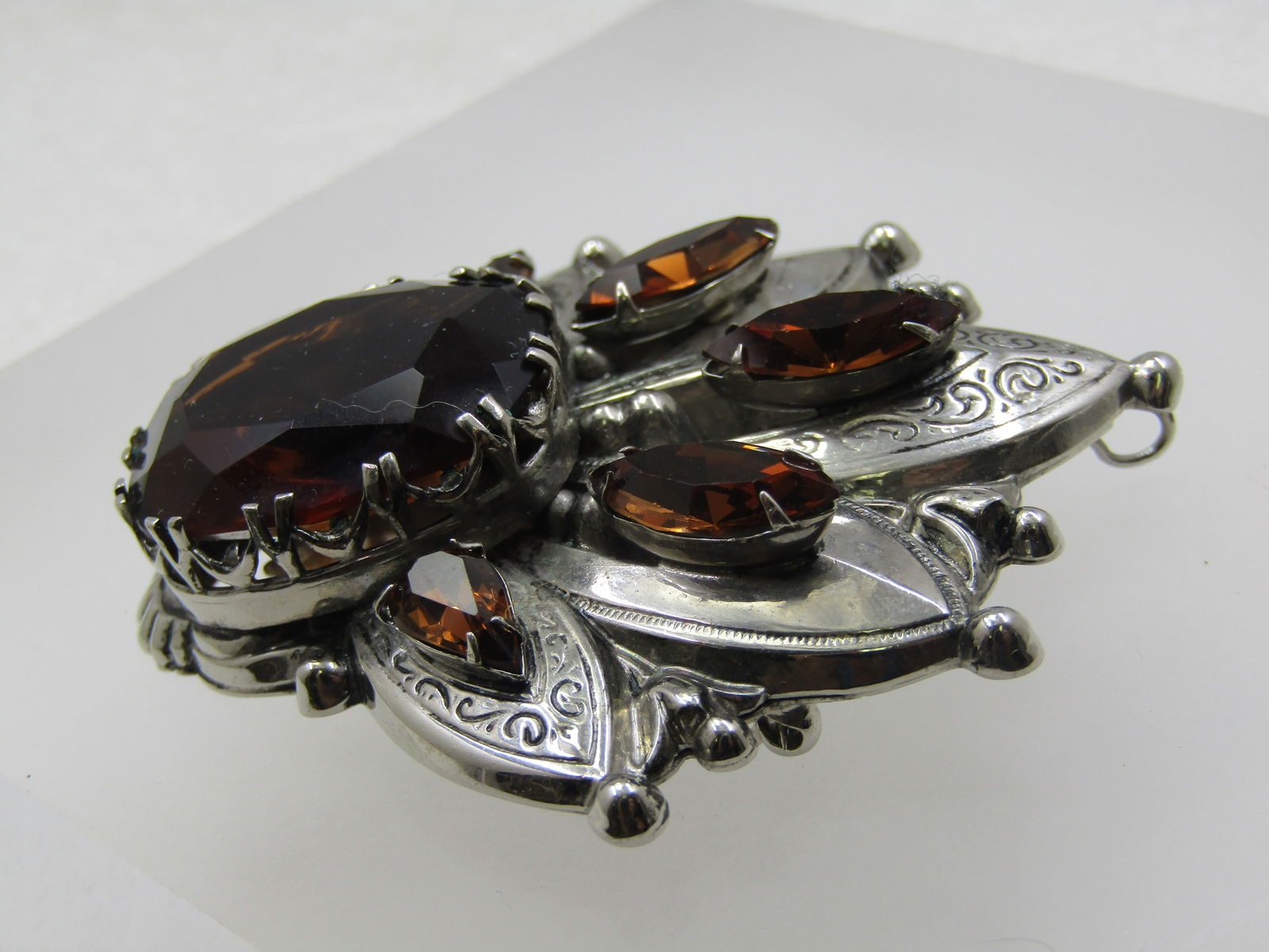 Vintage Smoky Rhinestone Brooch & Earrings, Sarah Coventry. 1960’s. - 4