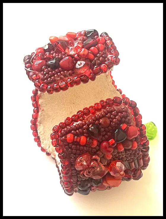 Vintage Handmade Artisan Beaded Bracelet/Cuff - 5