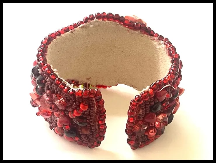 Vintage Handmade Artisan Beaded Bracelet/Cuff - 6