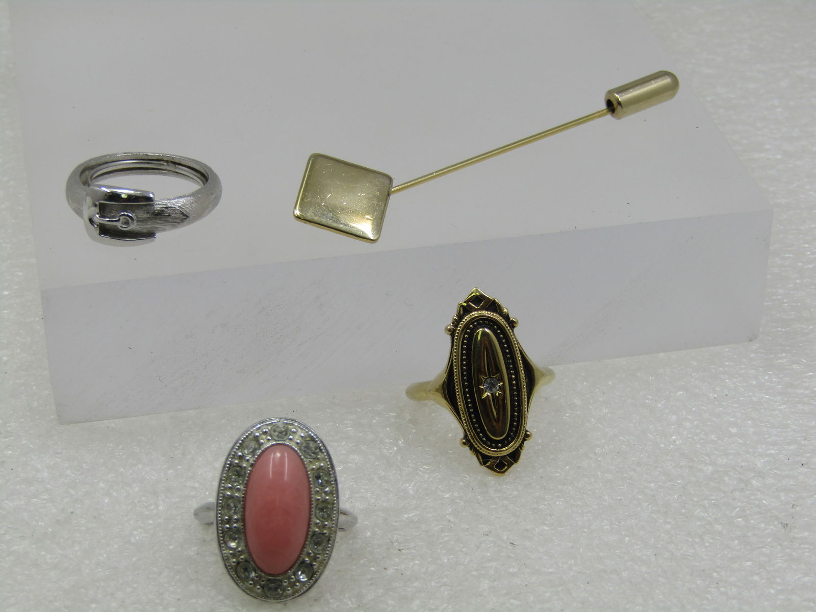 Vintage Avon 3 Ring , 1 Stick Pin Lot, Adjustable, 1970's-1980's - 3