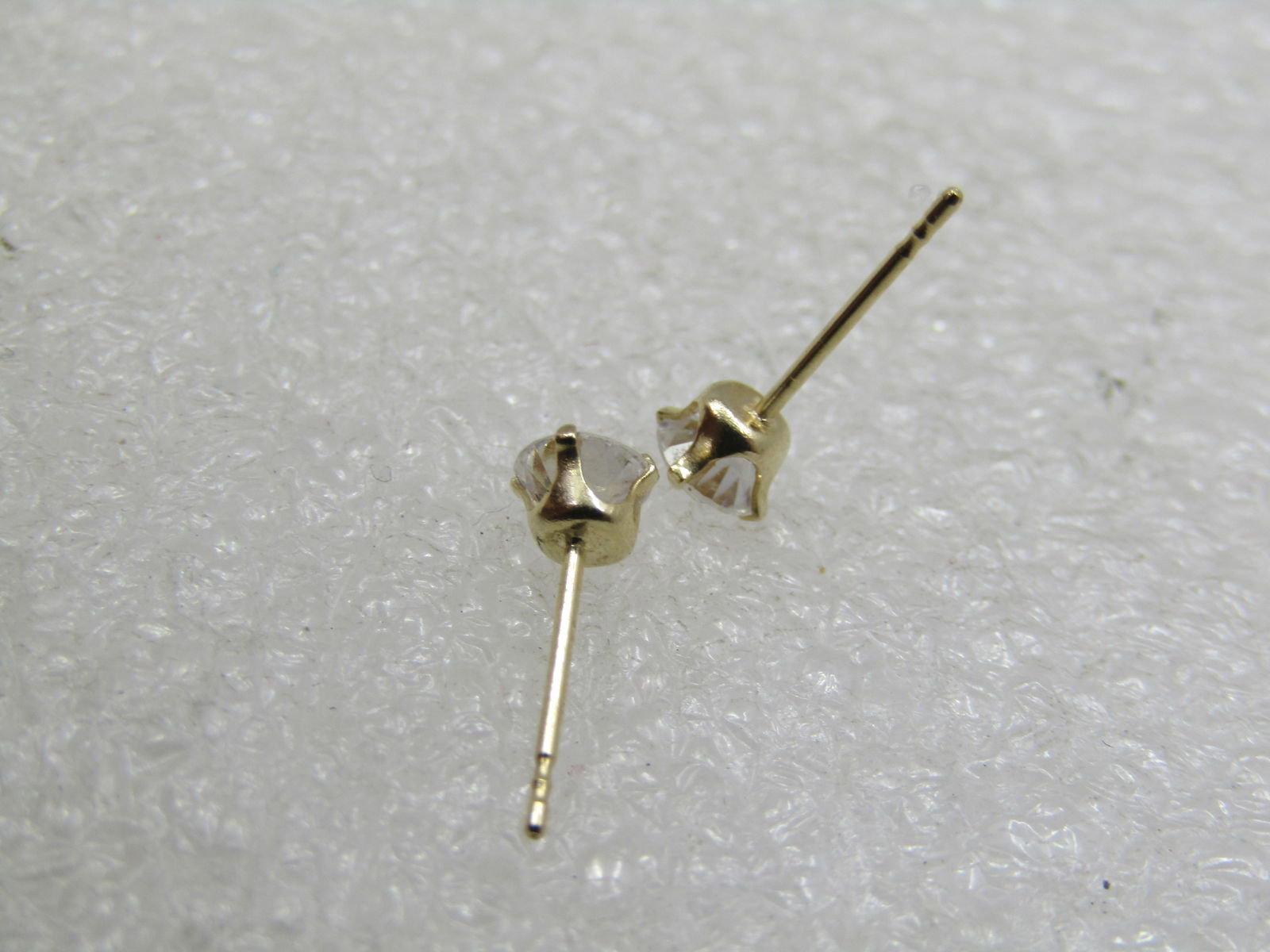 Vintage 14kt CZ Stud Earring, Signed AZ - 4