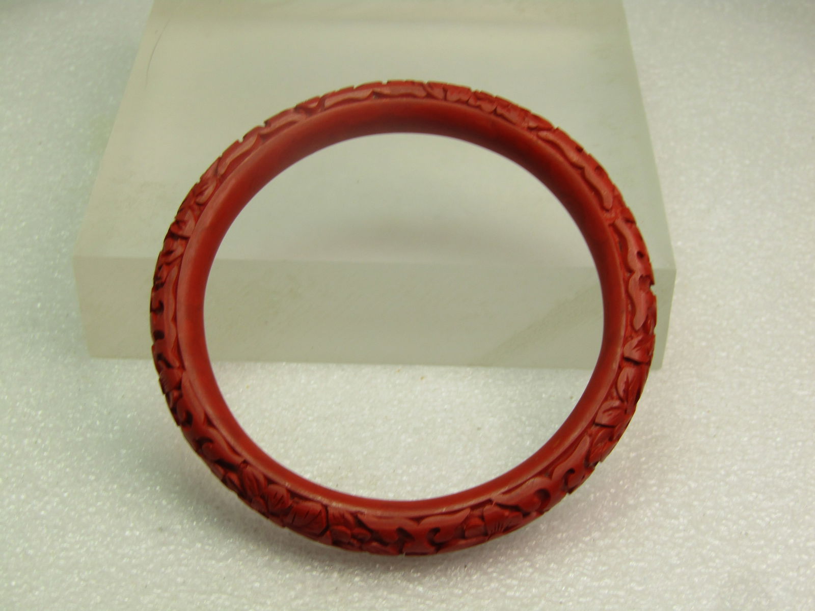 Vintage Cinnabar Rounded Bangle Bracelet, 8" , 1960's-1970's - 4