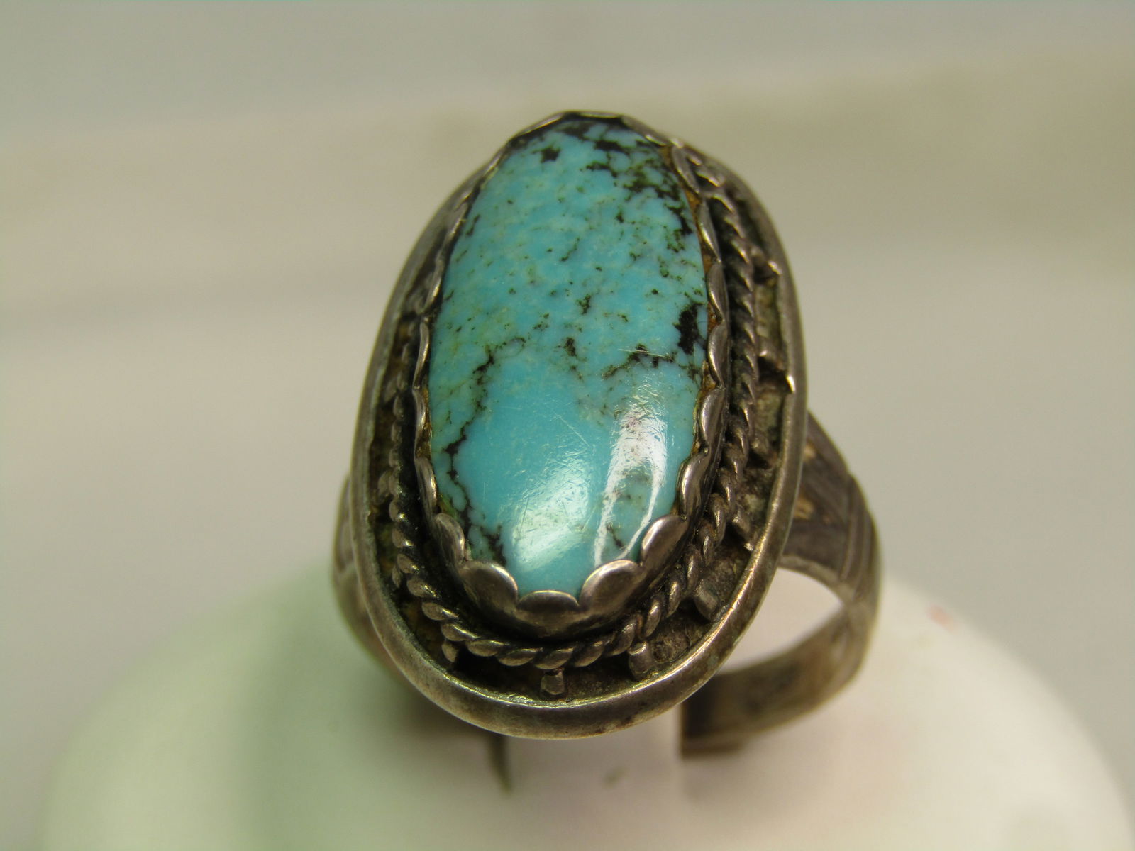 Vintage Sterling Southwestern Ring, Sz. 7, 1960's-1970's, Signed - 2