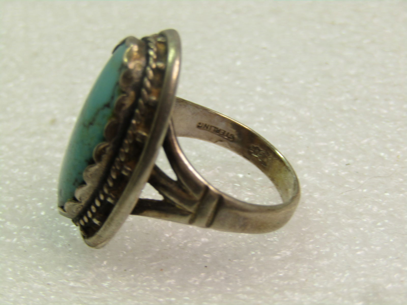 Vintage Sterling Southwestern Ring, Sz. 7, 1960's-1970's, Signed - 7