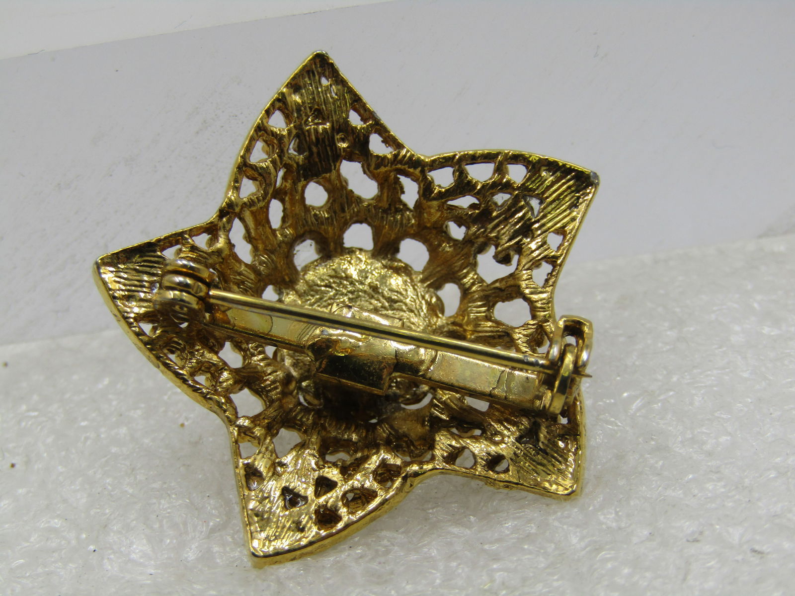 Vintage Rhinestone Domed Star Brooch, 1960's-1970's - 5
