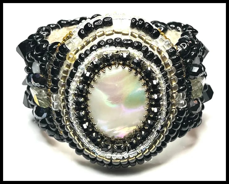 Vintage Handmade Artisan Beaded Bracelet/Cuff - 2