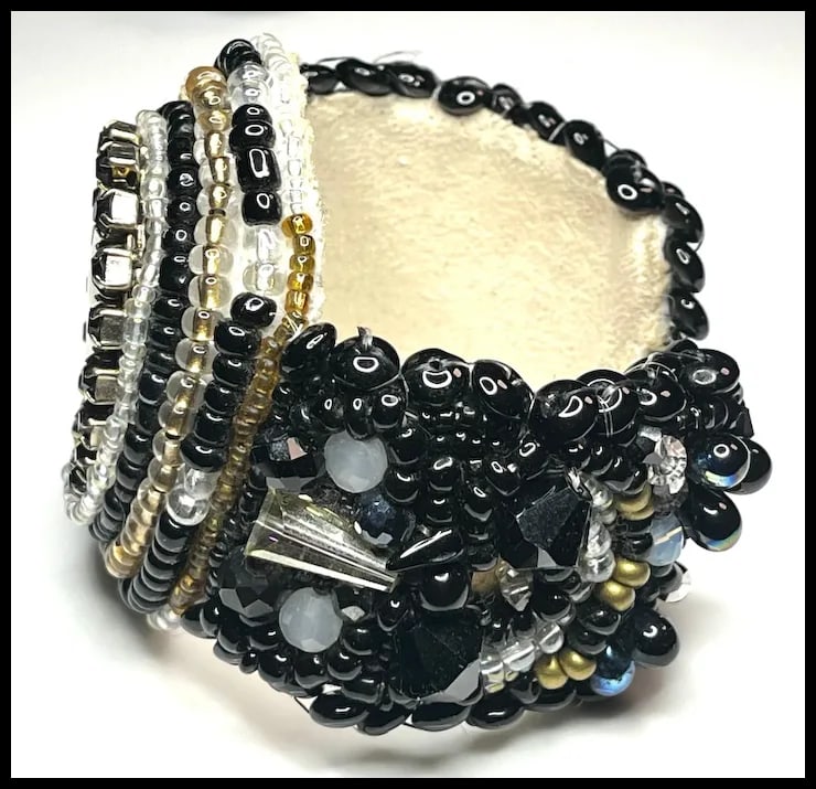 Vintage Handmade Artisan Beaded Bracelet/Cuff - 3