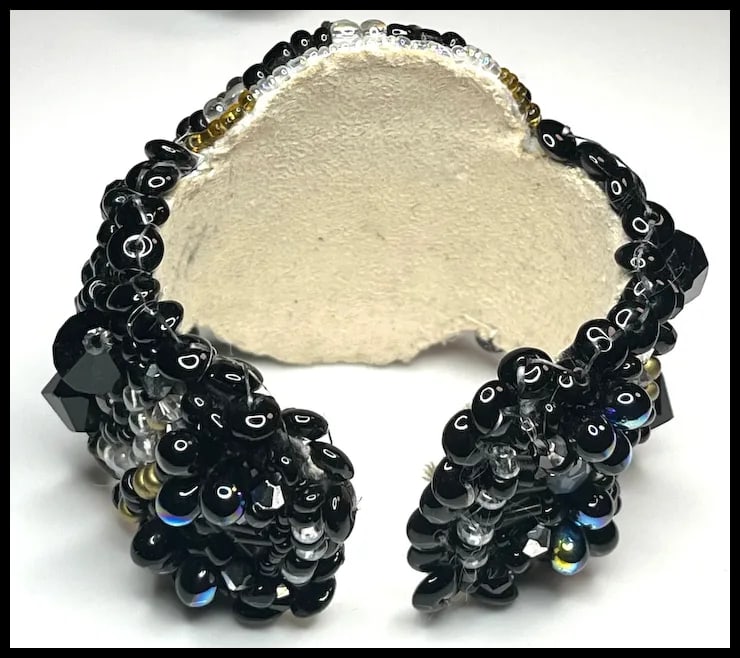 Vintage Handmade Artisan Beaded Bracelet/Cuff - 5