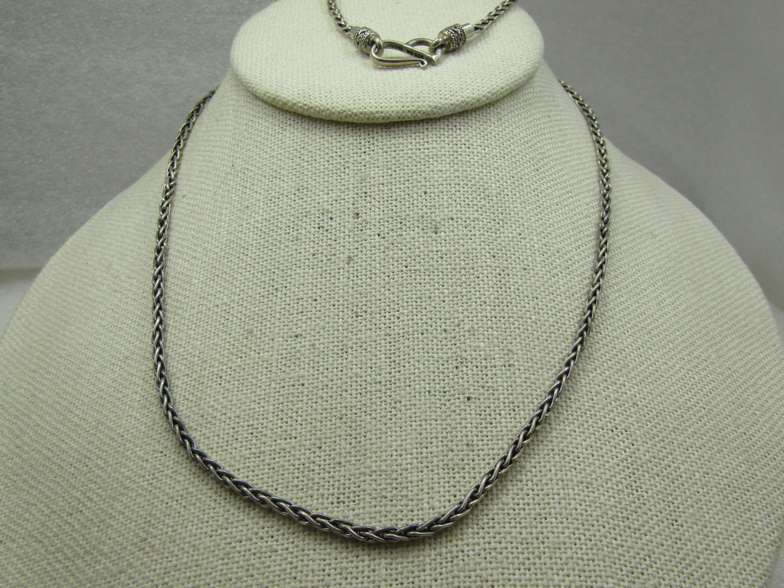 Vintage Sterling Byzantine Chain Necklace, 2.5mm", 24" Long, Signed BA - 2