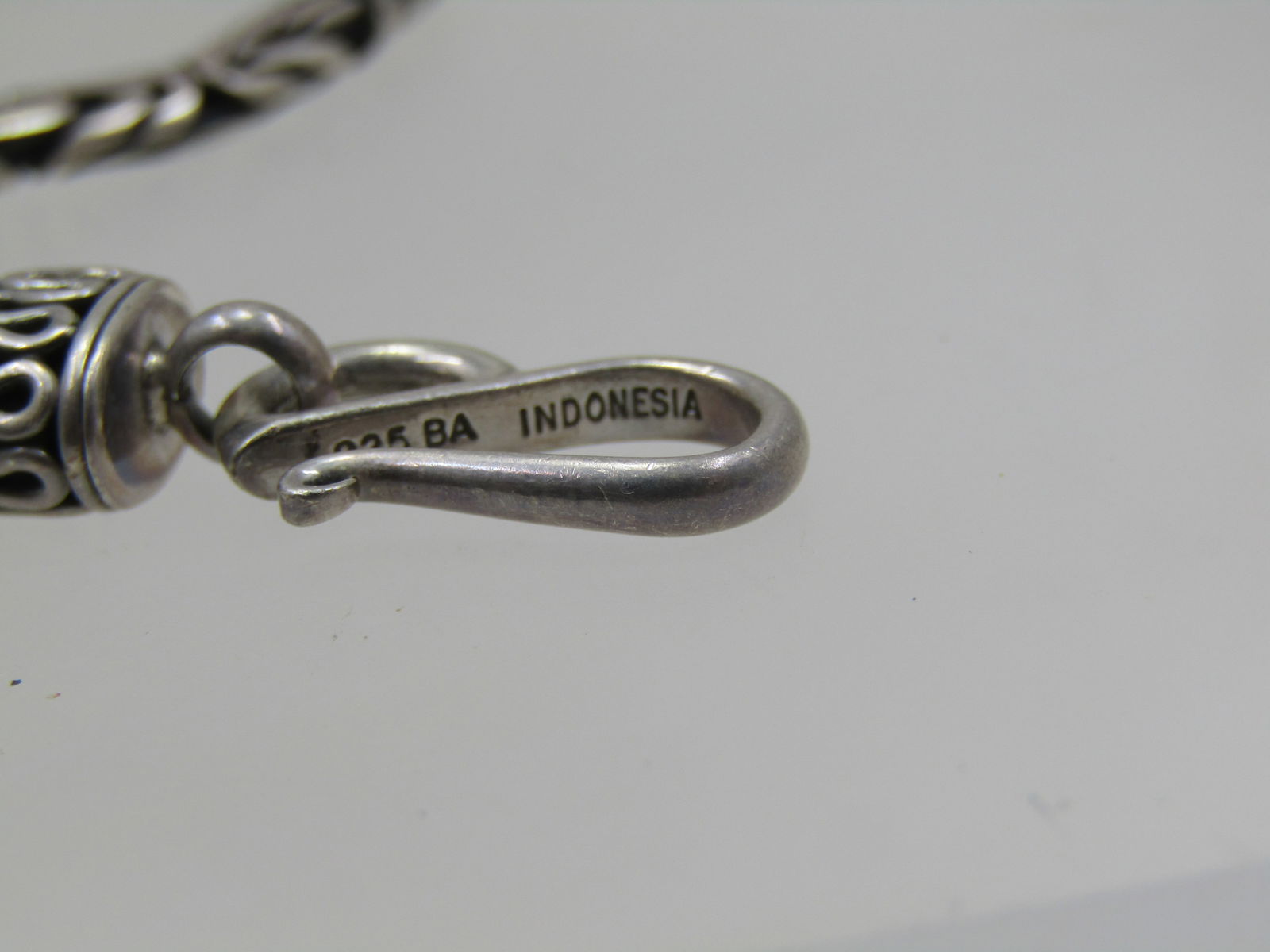 Vintage Sterling Byzantine Chain Necklace, 5mm", 24" Long, Signed BA. Unisex - 7