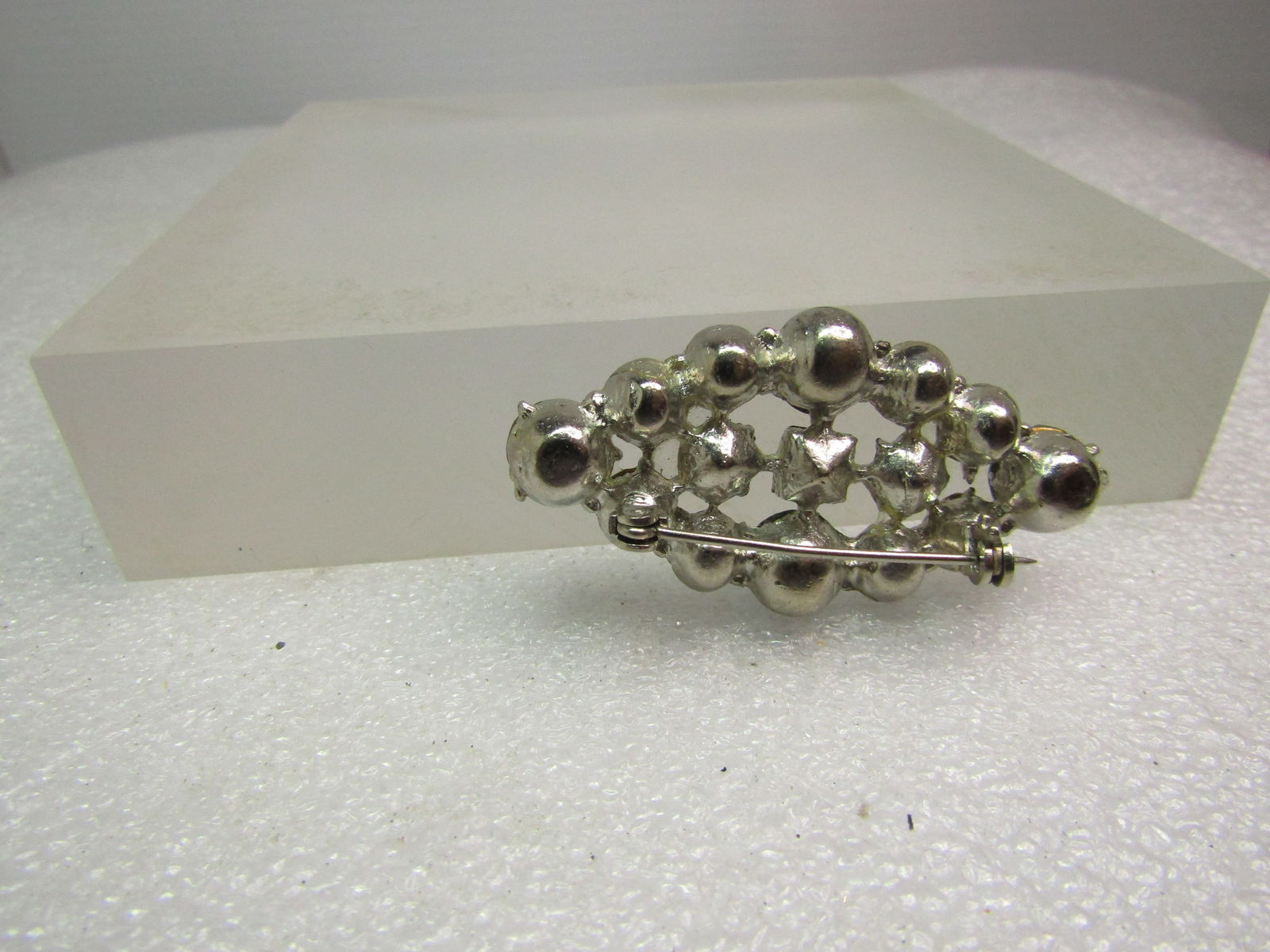 Vintage Blue & Clear Rhinestone Brooch, 1930's-1940's - 6