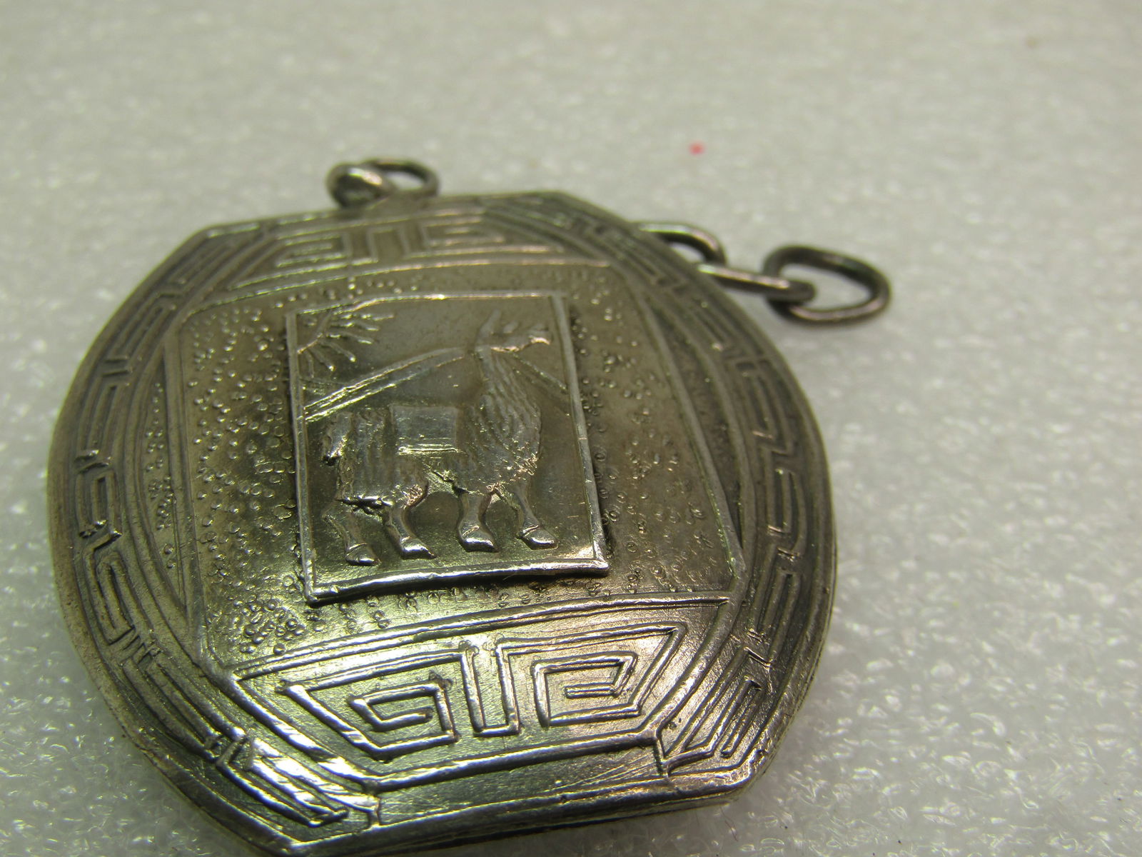 Vintage Sterling Peruvian Pendant, 1960's-1970's, Two-Sided - 3