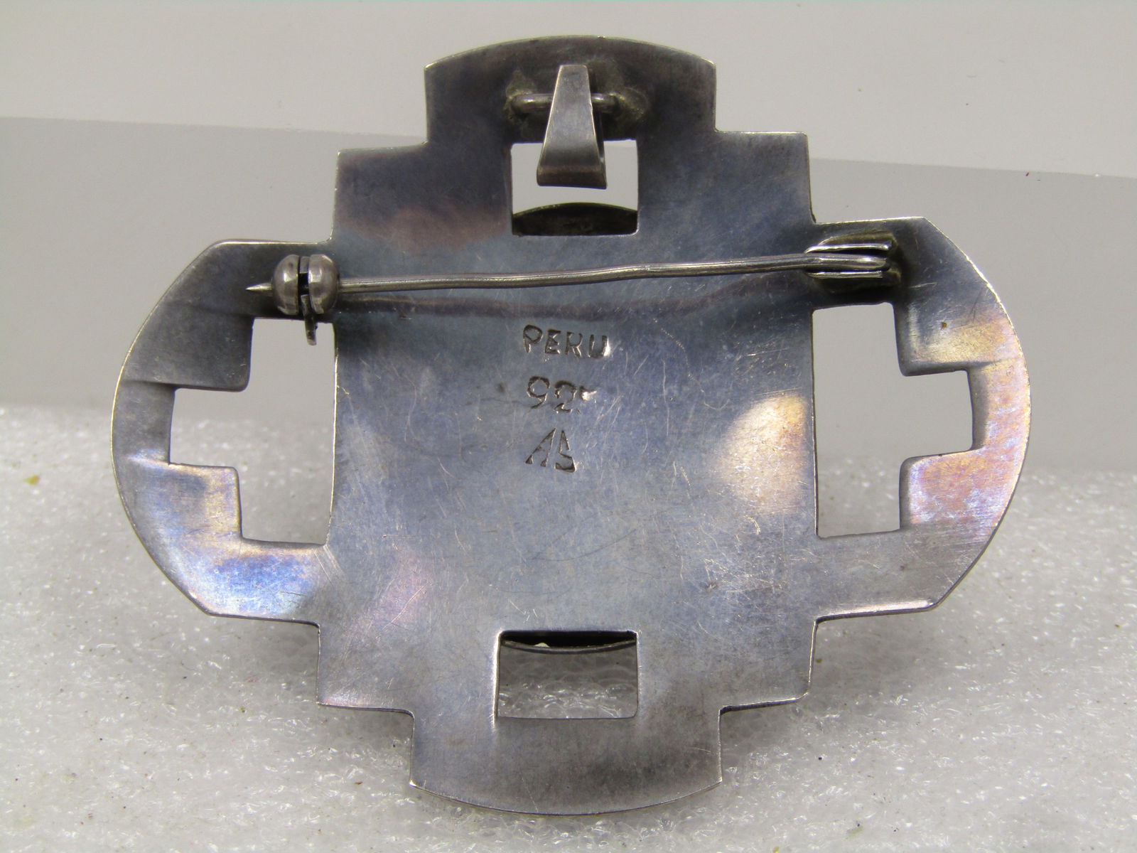 Vintage Sterling Peru Chakana Male Figural Brooch/Pendant, Signed AS, 1960's-1970's - 4