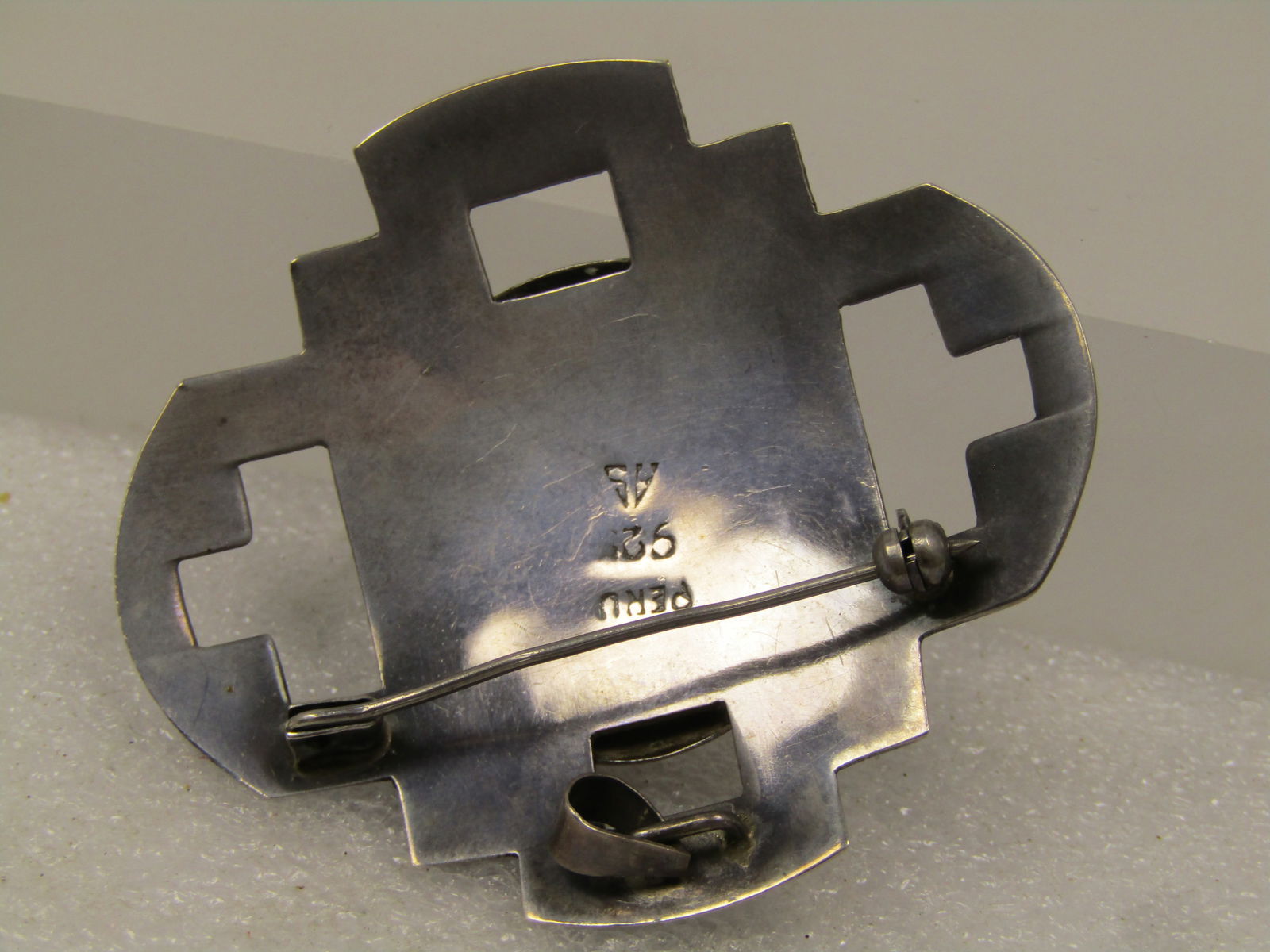 Vintage Sterling Peru Chakana Male Figural Brooch/Pendant, Signed AS, 1960's-1970's - 5