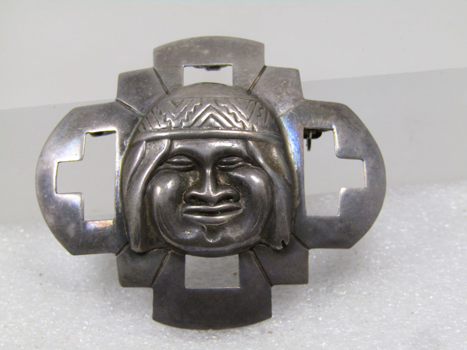 Vintage Sterling Peru Chakana Male Figural Brooch/Pendant, Signed AS, 1960's-1970's - 6